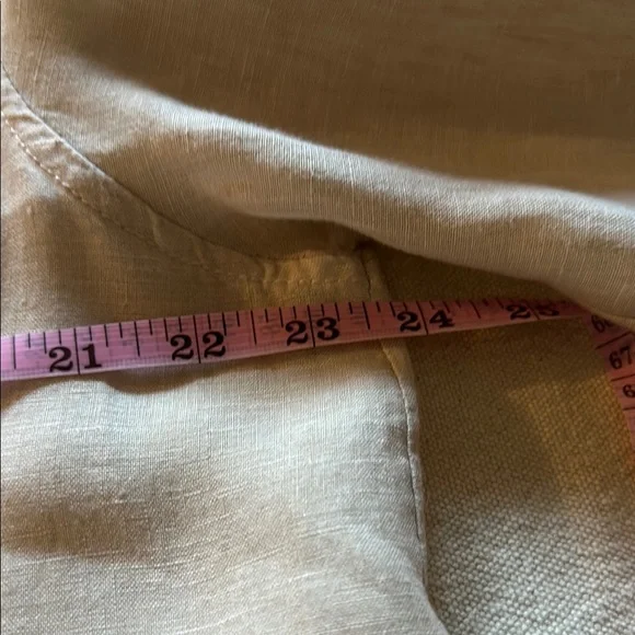 Tahari 100% LINEN Beige Long Sleeve Tunic - Picture 12 of 13